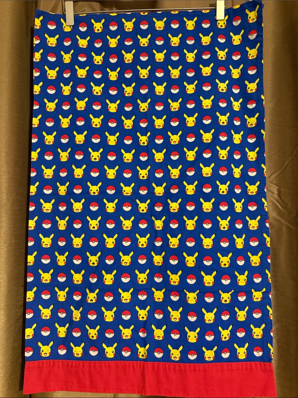 Two Pokémon Pikachu repeating pattern pillowcases